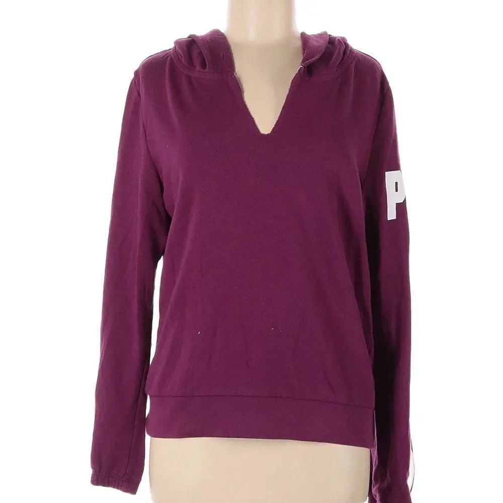 *Victoria's Secret* PINK Burgundy Plum Pullover Hoodie JR's Sz L